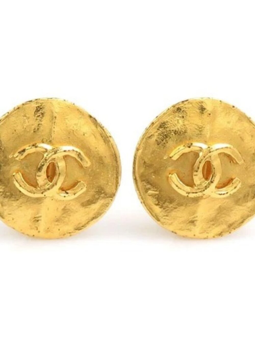 Auth CHANEL Vintage CC Logo Clip on Earrings Gold Metal - e61707i